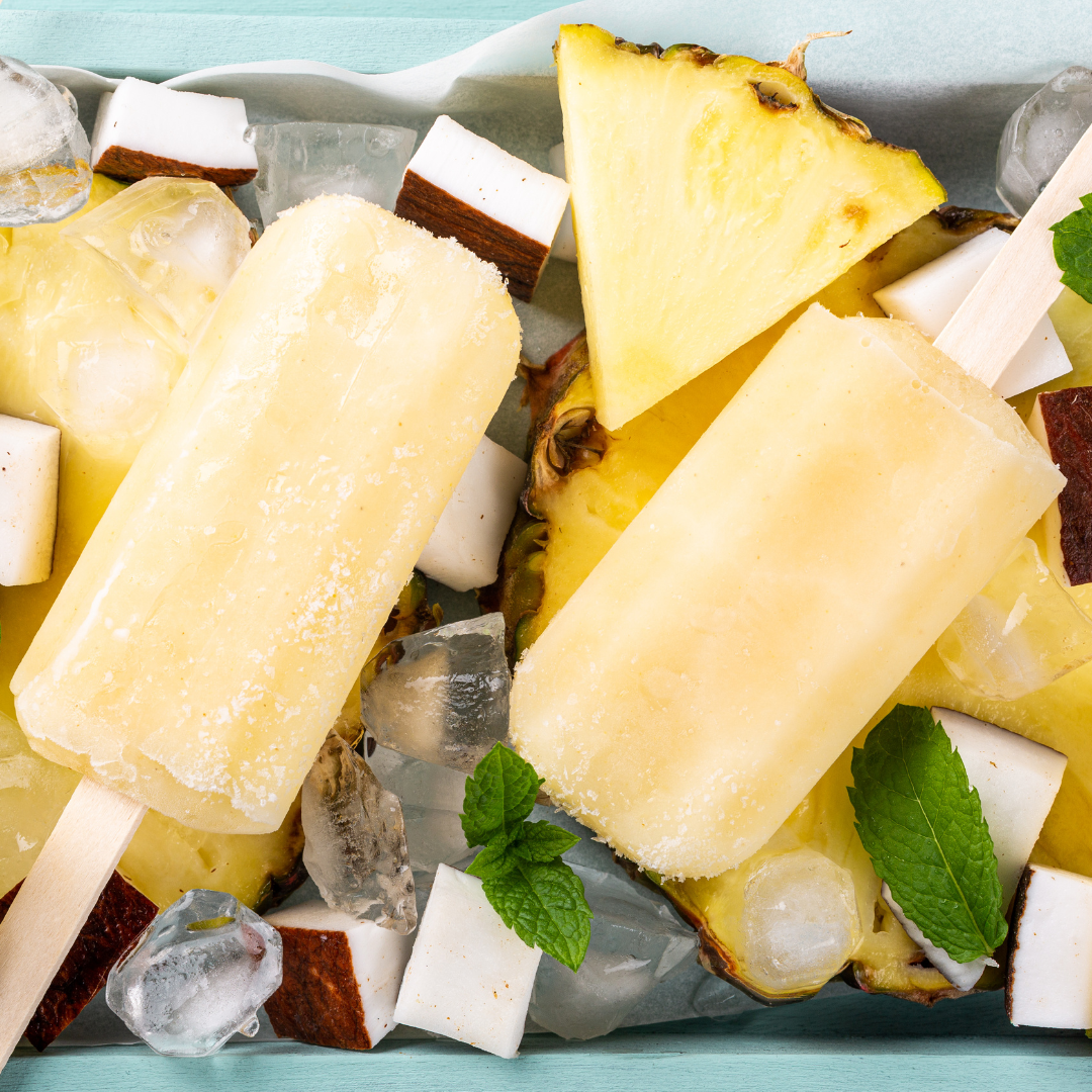pineapple and coconut popsicles
