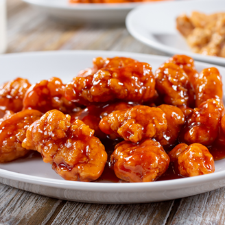 sweet and savory chicken pieces