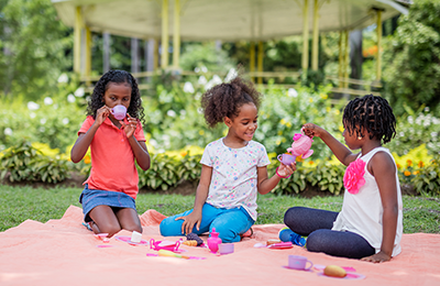Girls Having a Tea Party