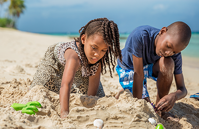 Kids Playing on Beach